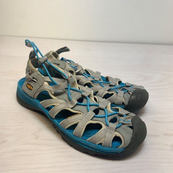 Women's Keen Light Blue/Gray Waterproof Water Trail Hiking Sandals Sz 8.5 EU 39 - Picture 1 of 11